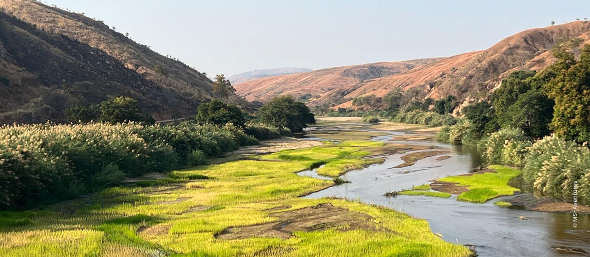 La vallée verdoyante le long de la RN7, Madagascar